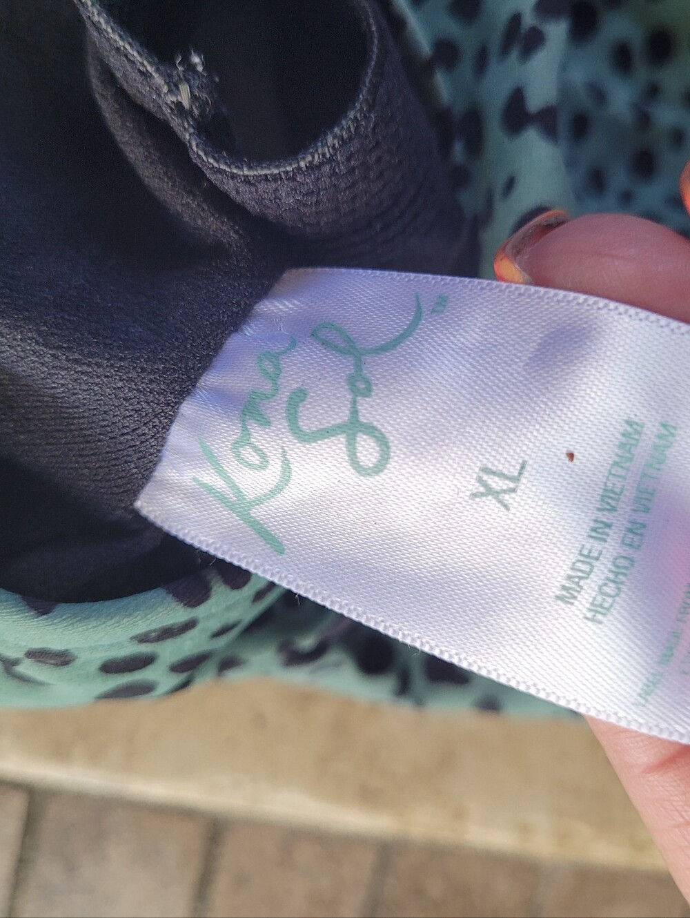 Kona Sol Teal and Black Leopard Print Tankini - Picture 3 of 4